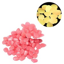 100PCS Solar Luminous Stones Glow in the Dark Pebbles Garden Fish Tank Decor UK