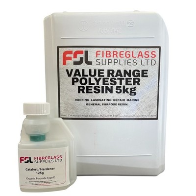 5 kg GP Polyester Fiberglasharz + Katalysator Wertbereich. Dacheindeckung, Bootsreparatur