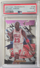 1997 Topps Stadium Club TRIUMVIRATE LUMINOUS #T9B MICHAEL JORDAN PSA 6