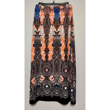 Boho Chic Paisley Maxi Skirt Medium Baroque Festivalcore Y2K Retro 70s Hippie