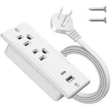 Recessed Power Strip USB C 20W,Flat Plug Ultra Thin 20W USB-C Ports White