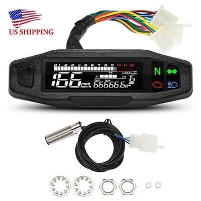Universal Motorcycle LCD digital speedometer Mileage meter Waterproof instrument