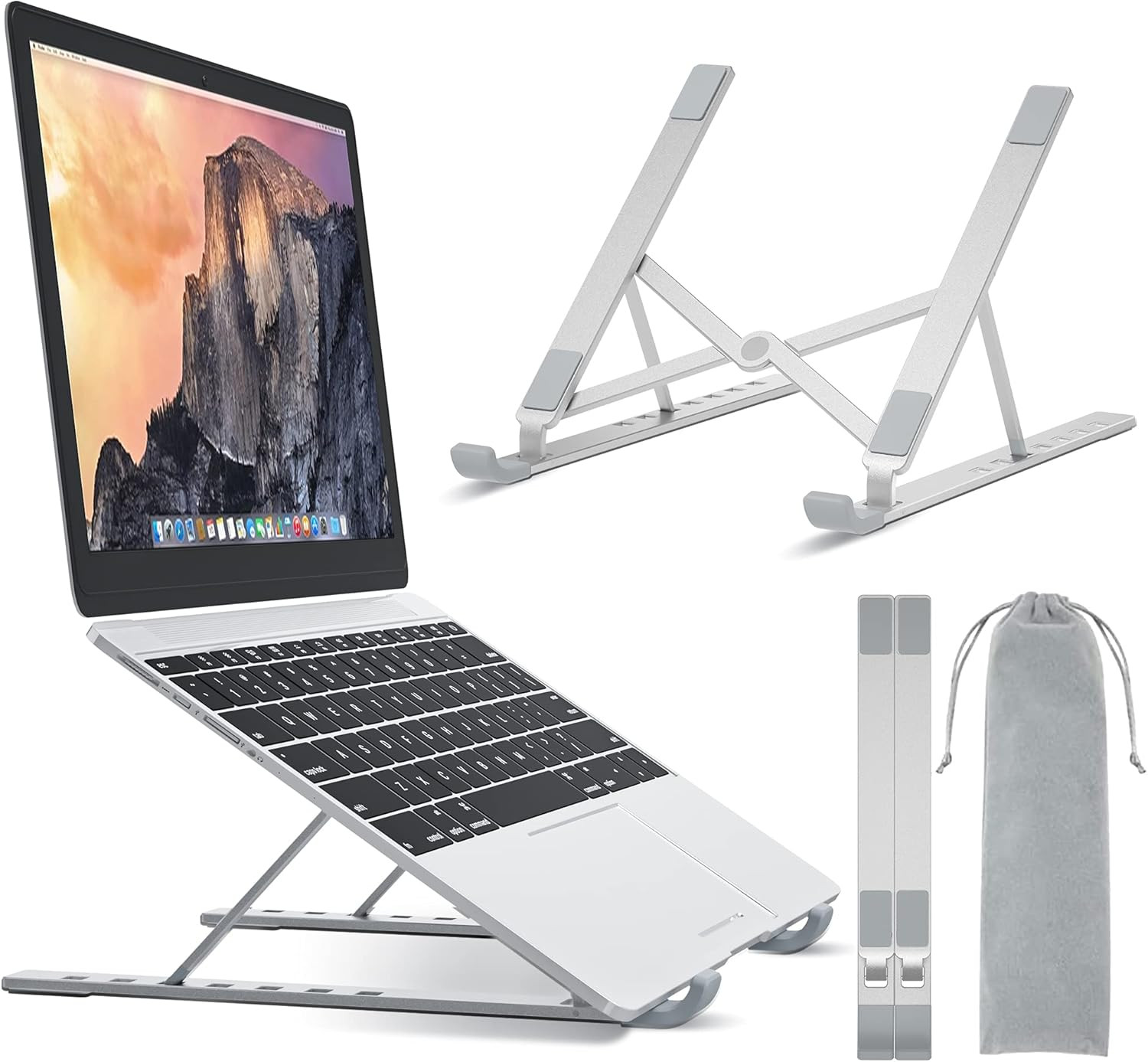 BONTEC Portable Laptop Stands for 10-17.3 Inch Laptops Tablet, 7 Levels Height A