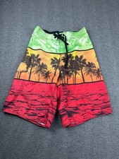 Men's Medium Board Shorts Palm Tree Sunset Design Size Medium