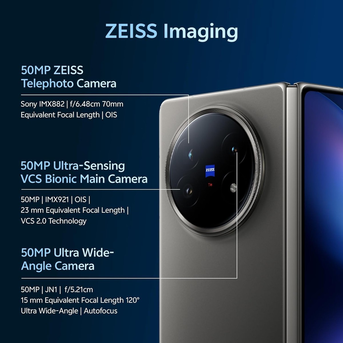 vivo X Fold 5-V2429 16GB 512GB Foldable-Global Version-Gray-NO USA