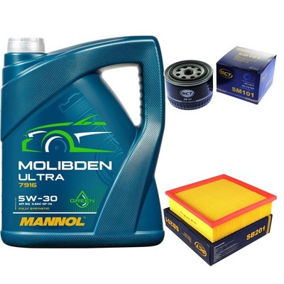 SCT Inspektionspaket 5L MANNOL Molibden Ultra 5W-30 für Lada Niva 1700 i 4x4