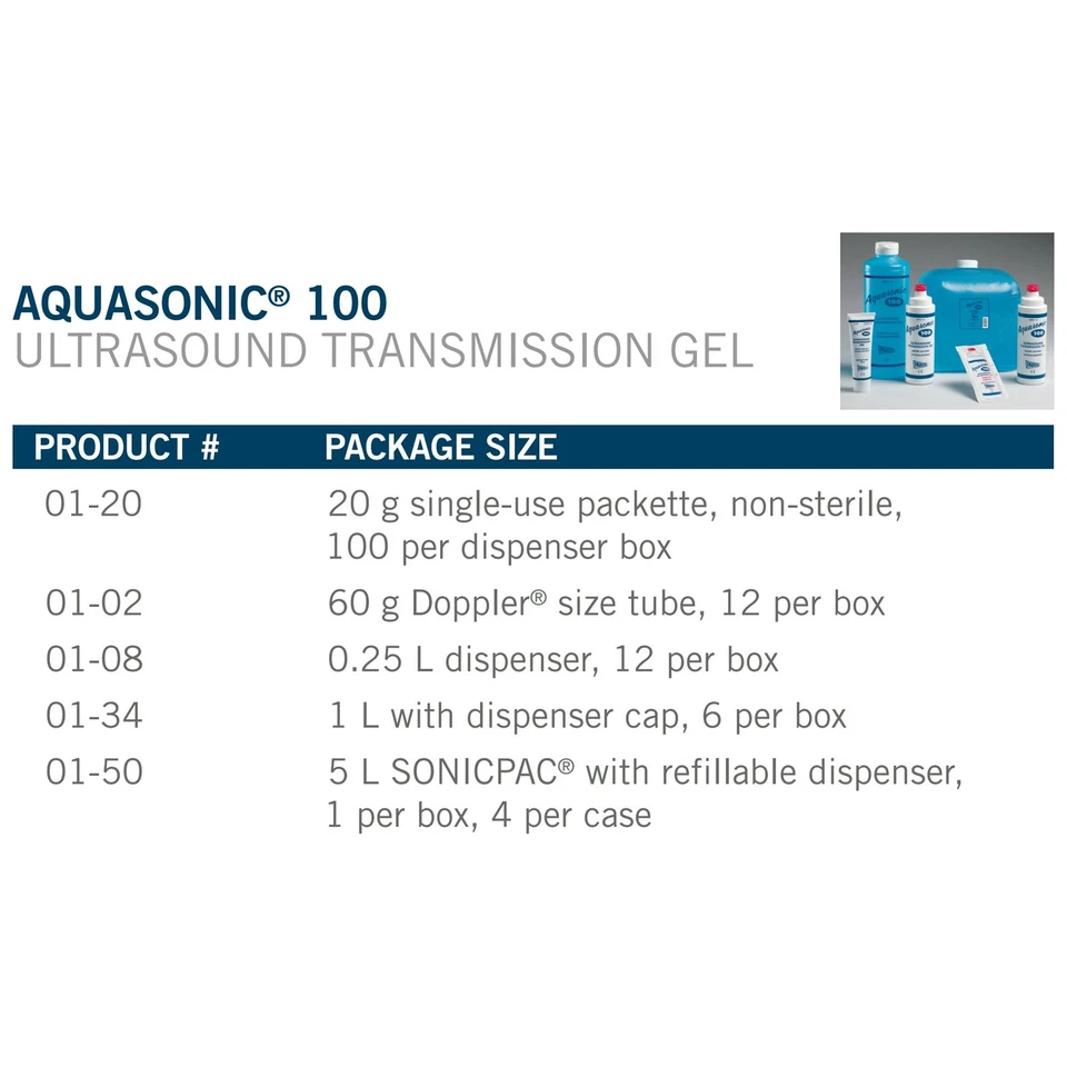 Jarra de gel ultrasonido aquasonic azul 5 litros 01-50 (1 cada uno) Foto 4 de 4