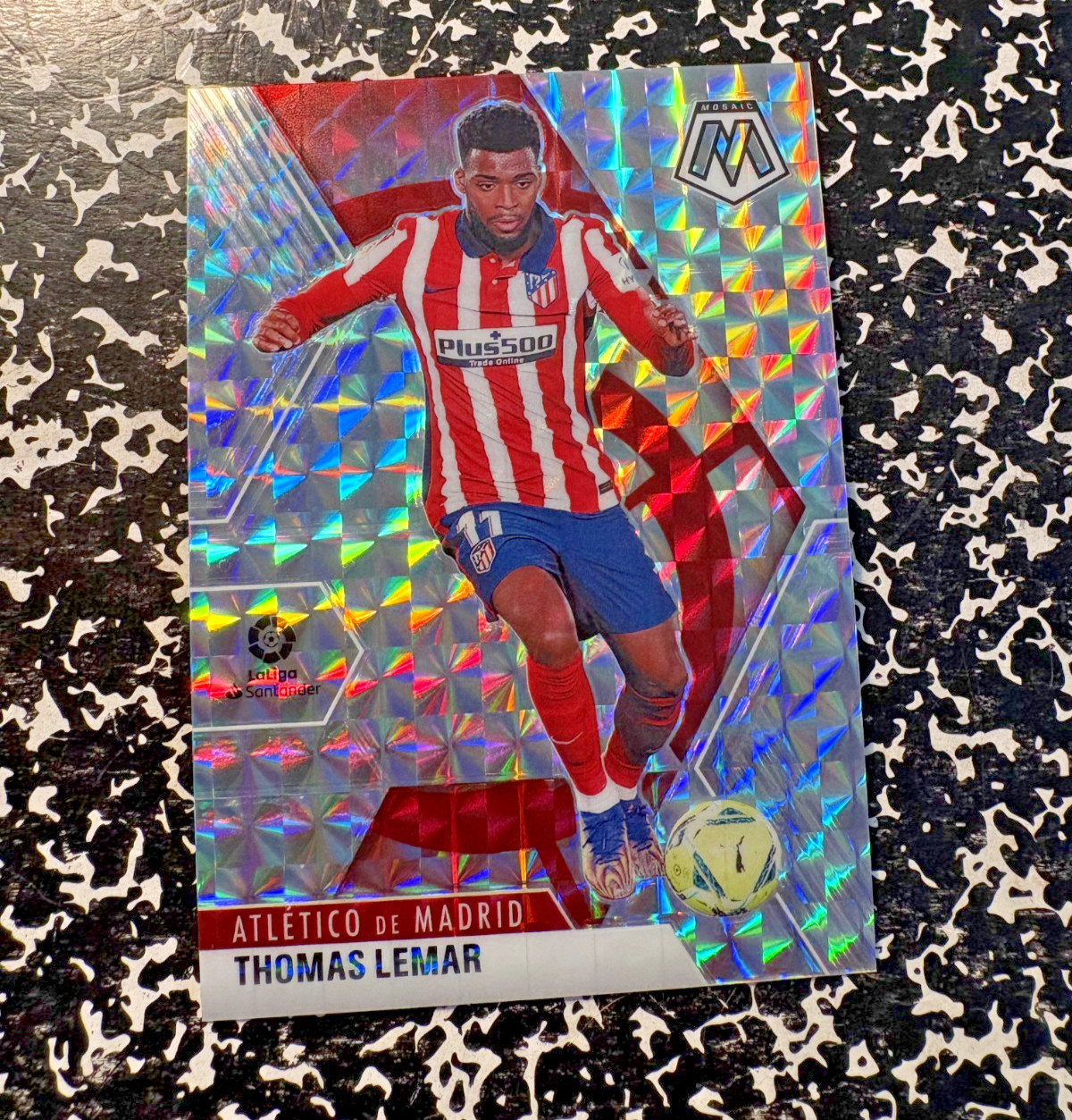 2020-21 Panini Mosaic La Liga - Thomas Lemar Silver Prizm #96 Atletico Madrid