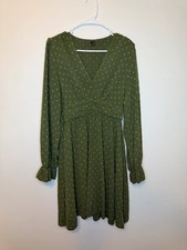 SHEIN Size Large Green Swiss Dot Dress