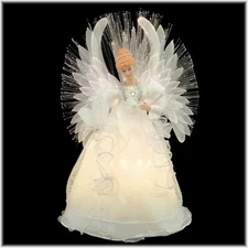 Kurt S. Adler 14" Fiberoptic Lighted Treetop Angel Christmas Tree Topper, NEW