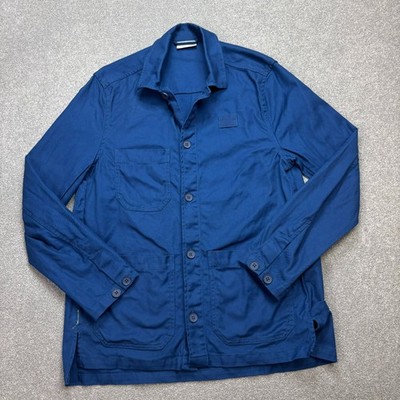 Vintage französische Jacke Erwachsene klein blau Arbeitskleidung Utility...