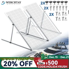 Solar Panel RV Tilt Mount Brackets 45In Roof Flat Surface Adjustable Frame 2 set