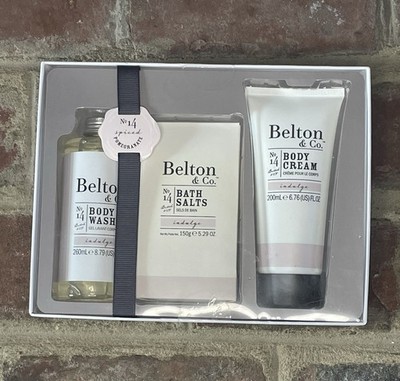 New Belton & Co. No 14 Indulging Holiday Gift Set Bath Salts Body Wash & Cream