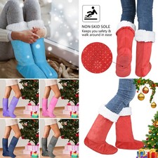 Men Women Winter Slipper Socks Fuzzy Ankle Christmas Crew Stocking Stuffers Gift