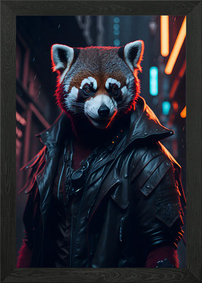 Roter Panda Regen Rebell gerahmtes Wandbild Poster Leinwanddruck Bild