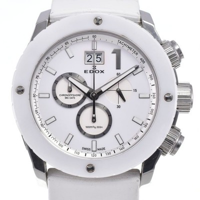 Edox Class Chronoffshore 10020-3B-BN2 White Chronograph Men Quartz Wristwatch