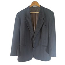 Yves Saint Laurent Mens 42R 100 Pure Wool Blazer Grey France Vintage YSL 52