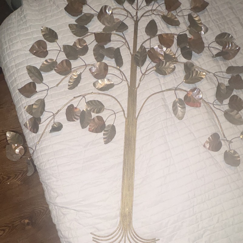 Mid century brass and metal tree of life 39” tall beautiful
