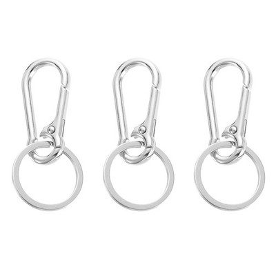 Metal Keychain Keyring, 3 Pcs Silver Key Chain Ring Clip, Key Accessories