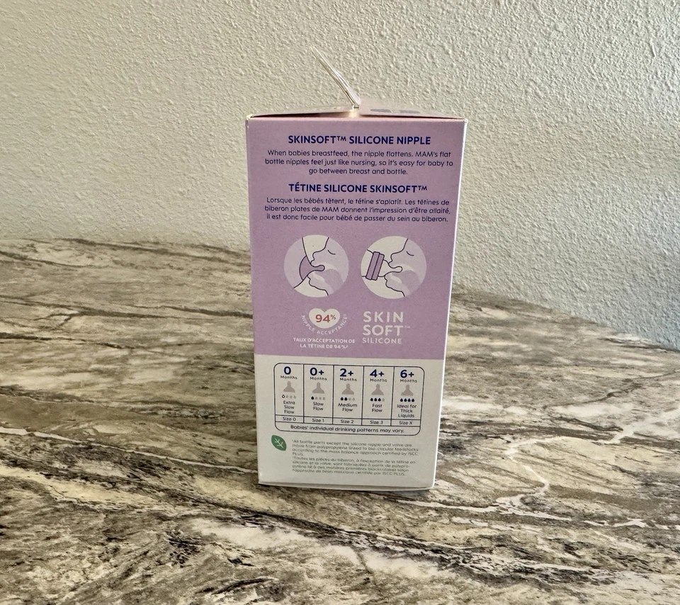 Biberones anticólicos MAM Easy Start 5 oz 2 CT pezones de flujo lento osos SF0229 Foto 4 de 4