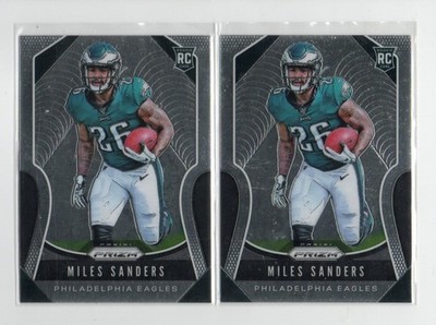 MILES SANDERS PHILADELPHIA EAGLES 2019 PANINI PRIZM ROOKIE RC  2X LOT
