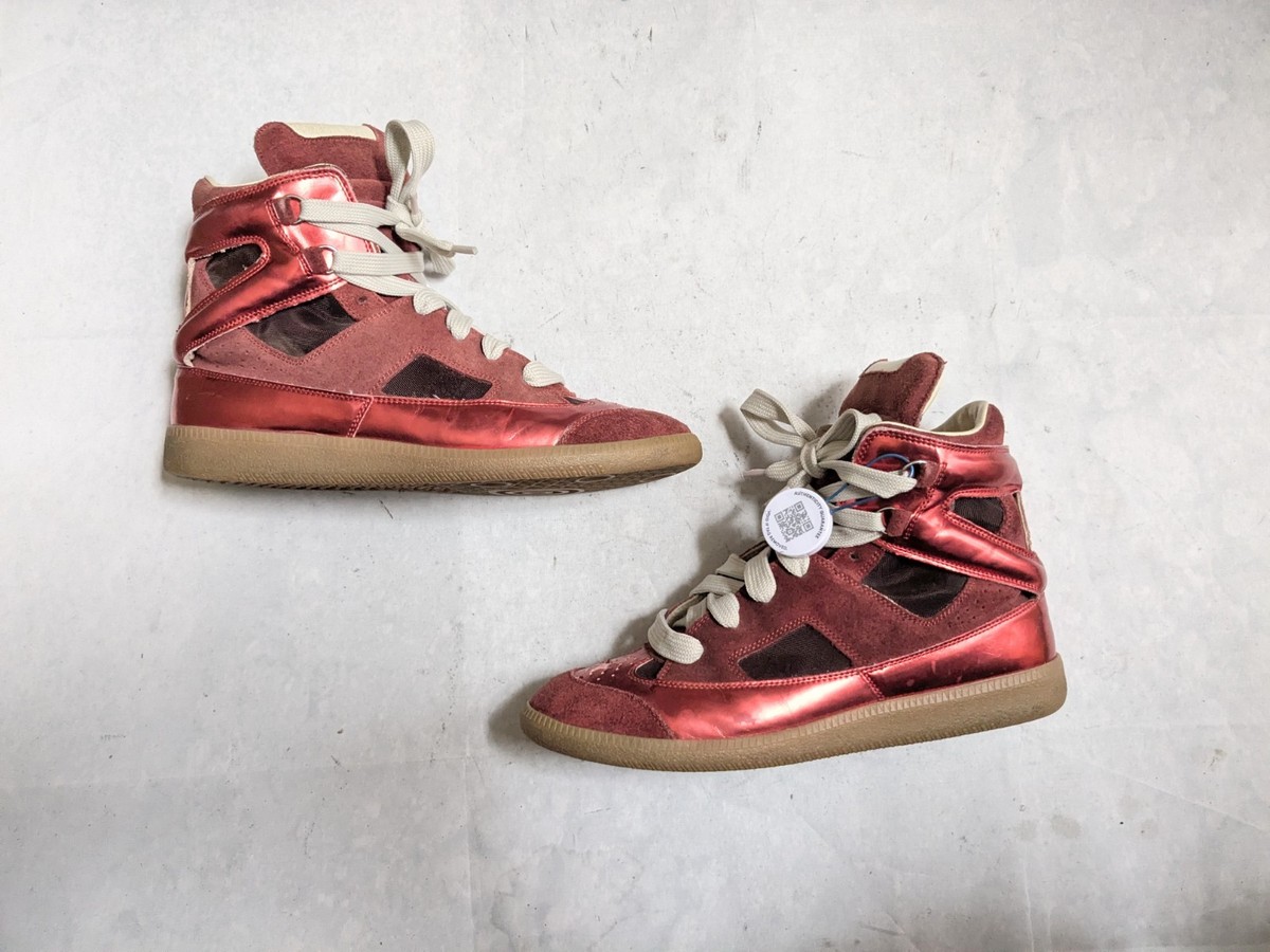 Maison Margiela High Top Cutout Sneakers Red Men 9 42 Metallic Gum
