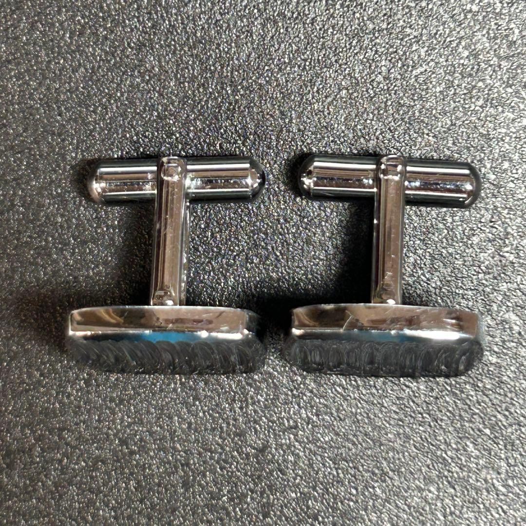 Square Silver Tone Cufflinks Button Classic Luxur… - image 3