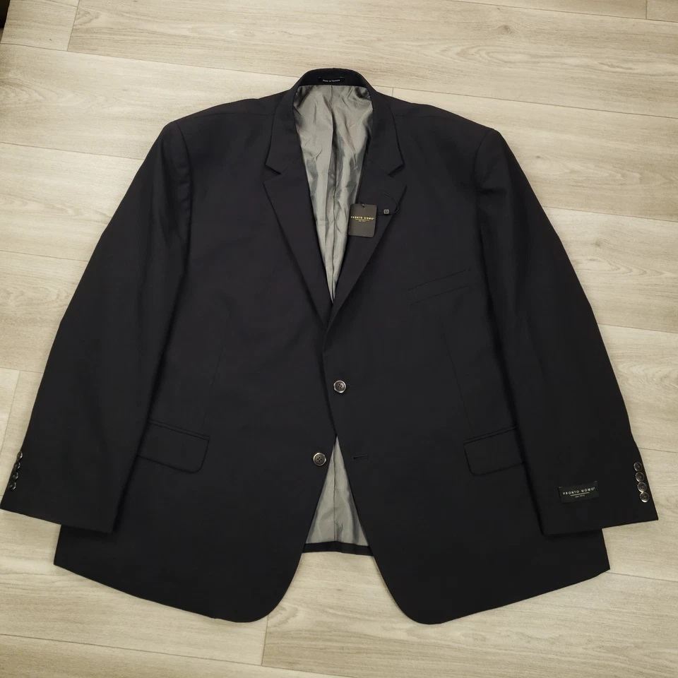 Abrigo Deportivo Pronto Uomo Para Hombre 60R Negro Lana Poli Dos Botones Doble Ventilación NUEVO Foto 2 de 4