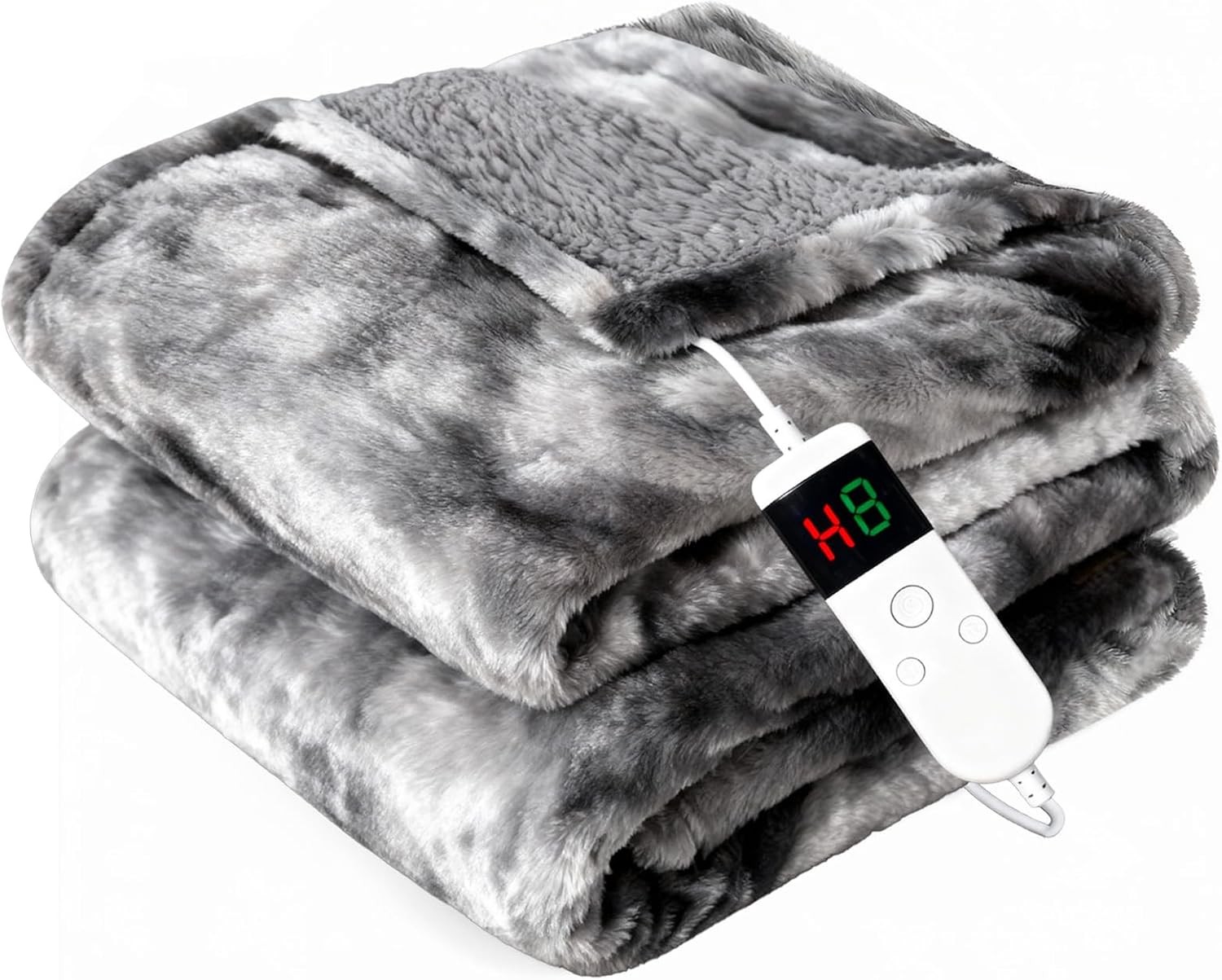 Throw 50''x60''size Faux Fur Heating Blanket 10 Heating