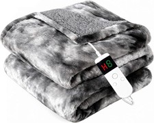 Electric Heated Blanket Throw 50''x60''Size Faux Fur Heating Blanket 10 Heating