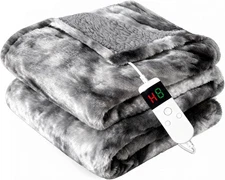 Electric Heated Blanket Throw 50''x60''Size Faux Fur Heating Blanket 10 Heating