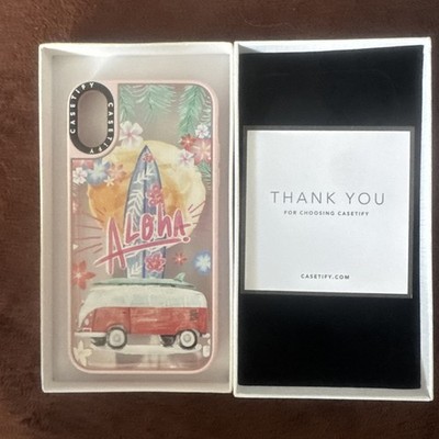 NIB iphone XR case By CASETIFY Aloha Hawaii Grip Case Pink Outer Edge
