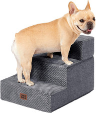 Dog Stairs for Small Dogs 13.5" H, 3-Step Dog Steps for Couch Sofa and Chair, Pe