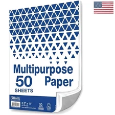 BAZIC 50 Sheets 8.5" x 11" High Brightness White Multipurpose Printing Paper