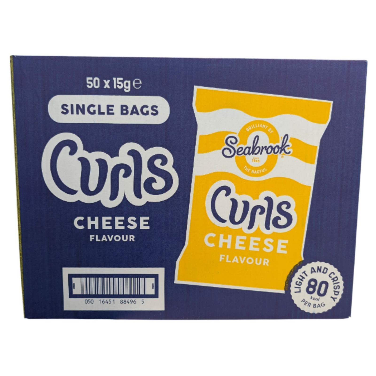 Seabrook Curls Cheese Flavour 50 x 15g Bulk Case - Baked Corn Snacks - 80 kcal