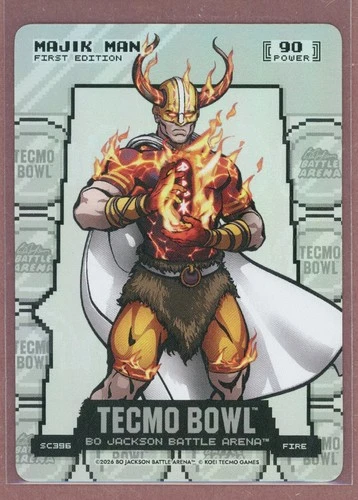 2026 Bo Jackson Battle Arena Tecmo Fire Silver Coin Flip #SC396 Majik Man