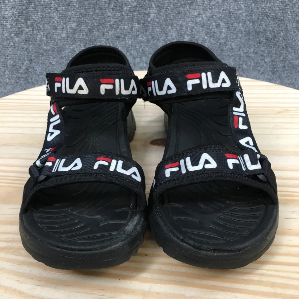 Sandalia Fila Mujer 7 Negra Alteración Tirantes Punta Abierta Gancho y Lazo Informal Comodidad Foto 4 de 4