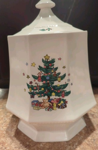 Nikko Christmastime Cookie Jar 10 And A Half Inches Tall.