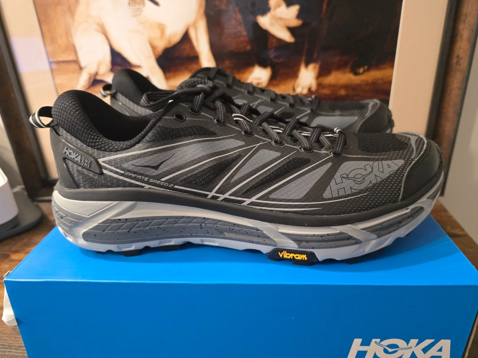 Hoka U Mafate Speed 2 Black / Castle Rock 1126851-BCSTL Men's Sz 10.5 Hiking NEW