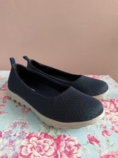 Pavers Navy Blue Mesh Memory Foam Slip On Pumps NEW Uk 4 Eu 37