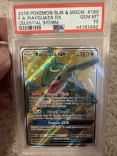 2018 POKEMON S&M CELESTIAL STORM RAYQUAZA GX #160/168 FULL ART PSA 10 GEM MT on eBay