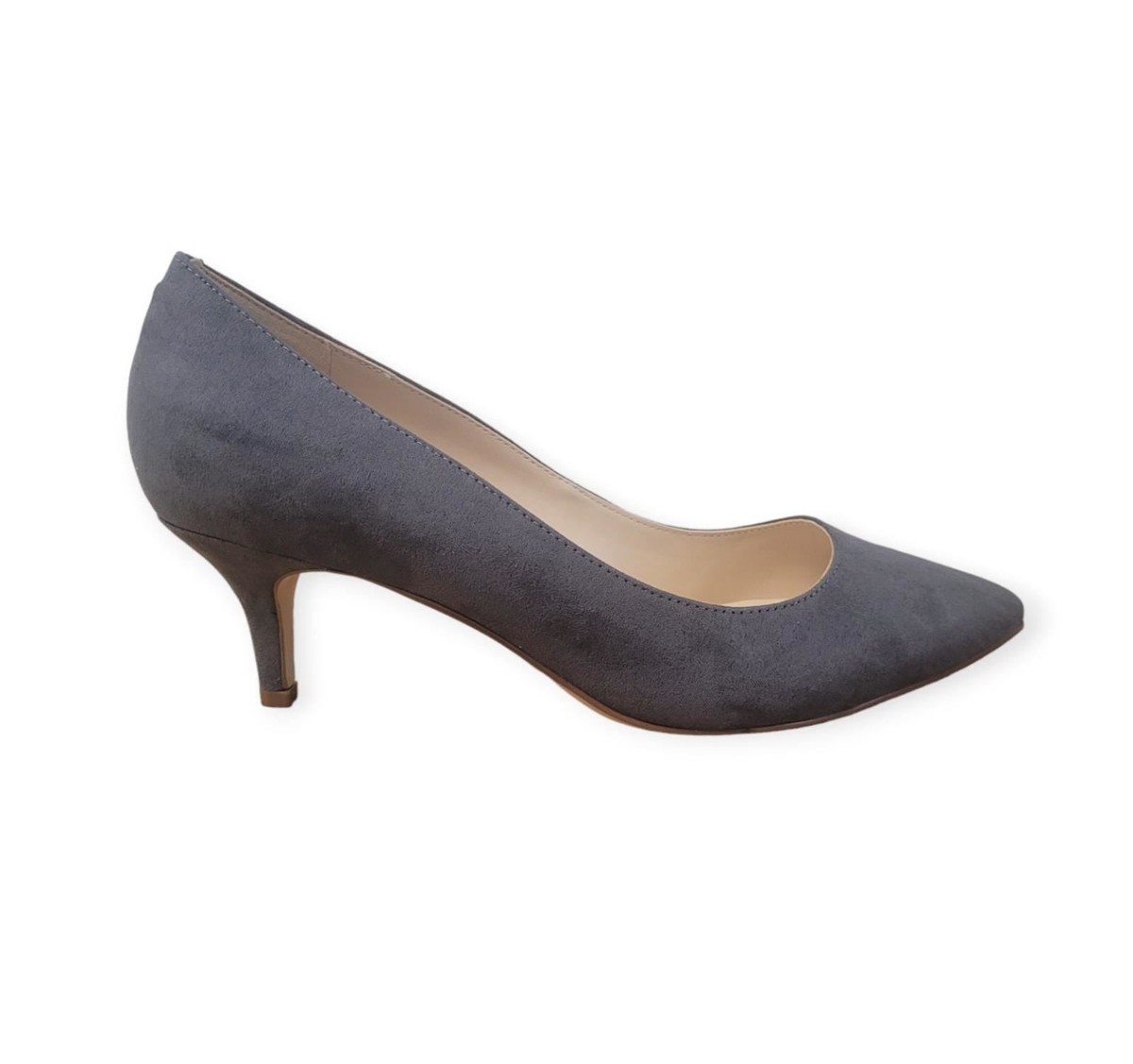NINE WEST Court Shoes Flagship 55 Suedette Pointed Toe Heels Grey