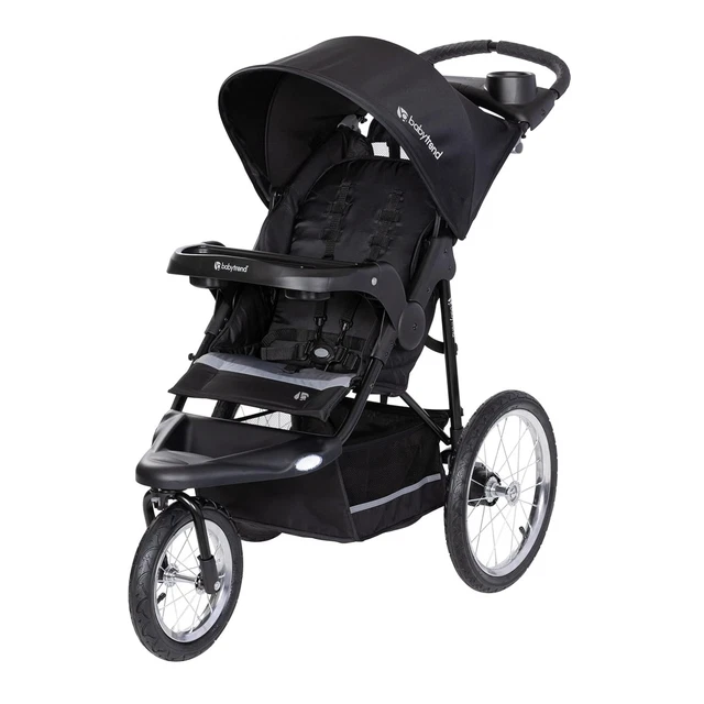 Adjustable Canopy Jogging Stroller - Footrest Reflectors