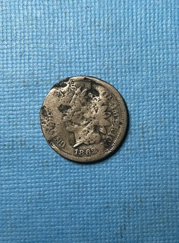 1862 Indian Head Cent Very Good Condition Heavily Damaged Exact Coin Imaged #B29