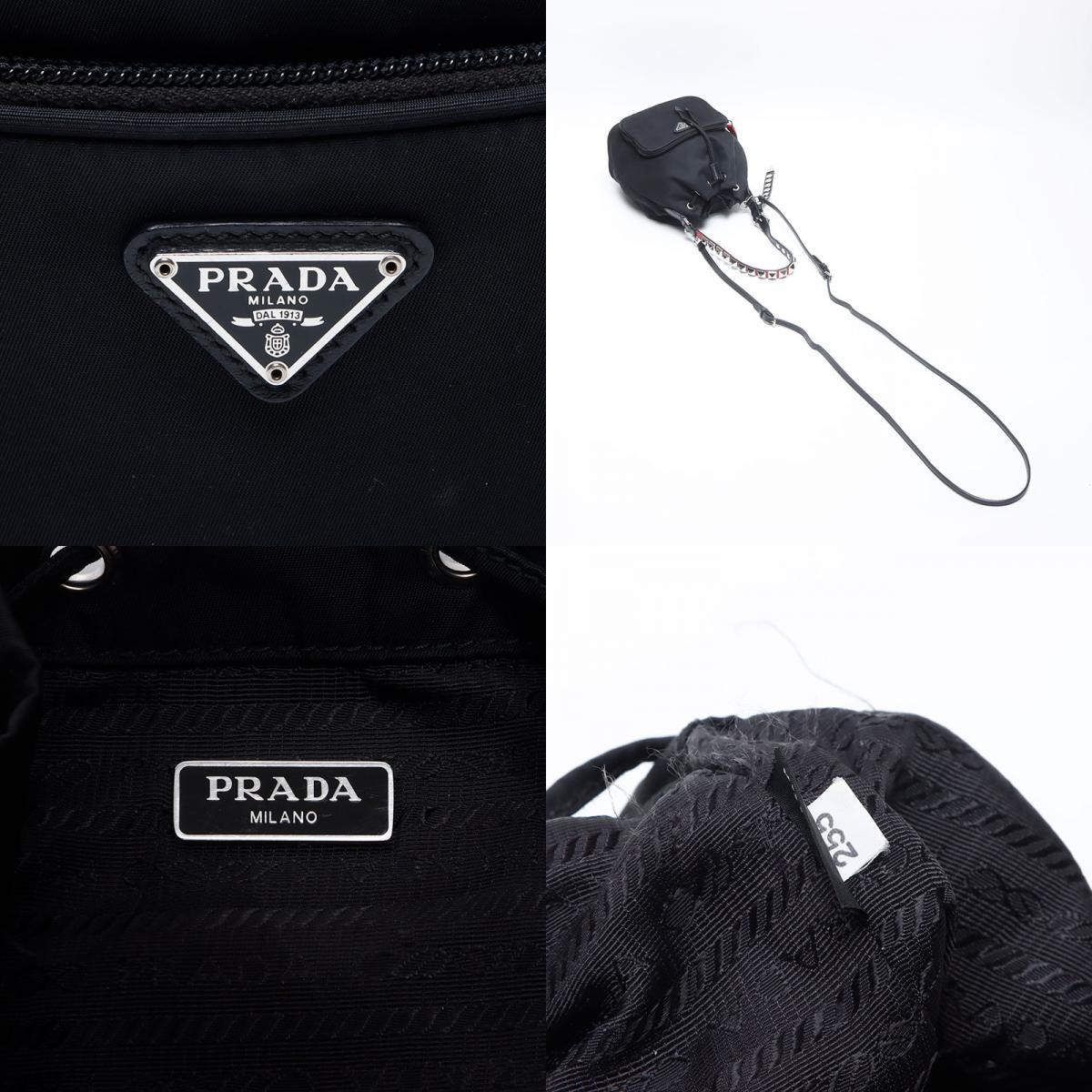 Prada Triangle Nylon Mini Drawstring Shoulder Bag… - image 9