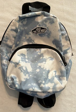 VANS Off The Wall Tie-Dye Mini Backpack Blue/White/Black Zip Outer Pockets