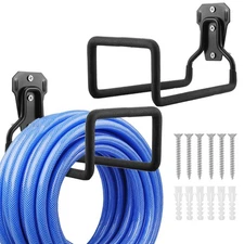 2Pcs Hose Holder Stand Wall Mount, Heavy Duty Garden Hose Hanger Reel, Metal ...