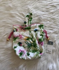 D. Porthault New Towel Pouch Bag Floral Print Multicolor