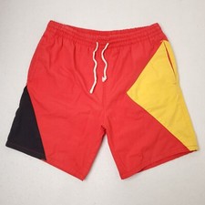 RARE VTG Nylon Mens M Patrician Elastic Waist Swim Surf Board Shorts Colorblock