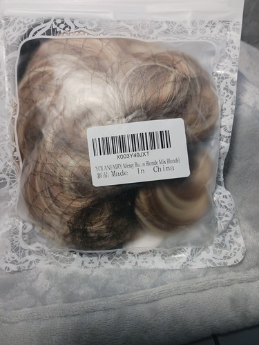 Natural Curly Messy Bun Hair Piece Scrunchie Updo Hair Extensions Blonde Mix